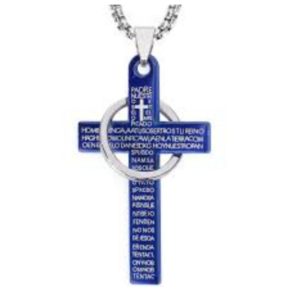 Blue cross necklace